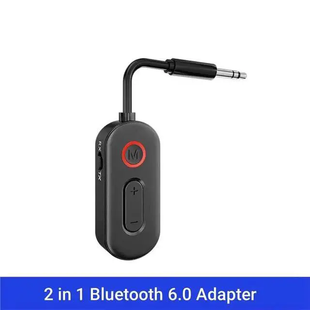 Alt view image 3 of 3 - Adapter With Mic Bluetooth 6.0 Audio Receiver Transmitter 3.5Mm AUX Hifi Stereo Music For Car Airplane TV P