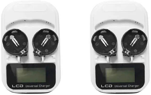 Alt view image 2 of 3 - 2X Smart LCD 3.6V For LIR2032 LIR2025 LIR2016 Button Rechargeable EU Plug