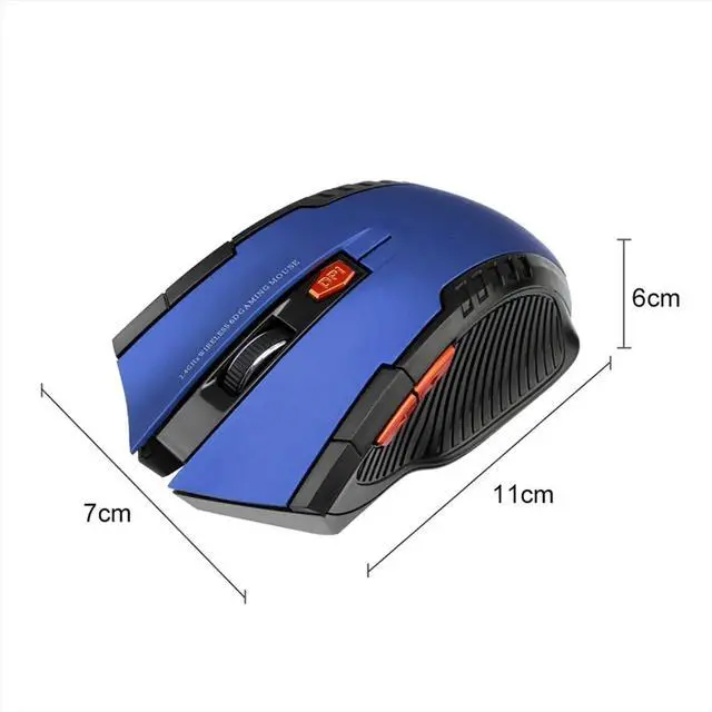 Alt view image 2 of 3 - Mouse 2.4GHz Optical Mice with USB Receiver Gamer 1600DPI Mouse for Computer Laptop Accessories Red