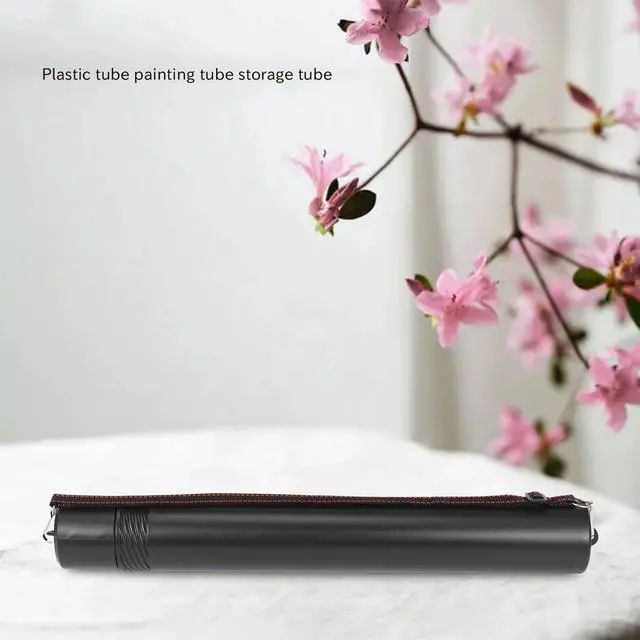 Main image of Black Plastic Drawing Picture Storage Tube Poster Scroll Holder