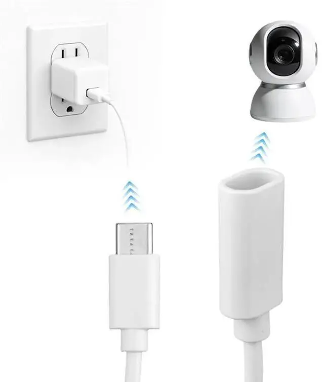 Alt view image 3 of 6 - Waterproof Case Included USB C Extension Cable, USB C Male To Female Extender Cord With Clips For Ring Pan-Tilt Indoor Cam