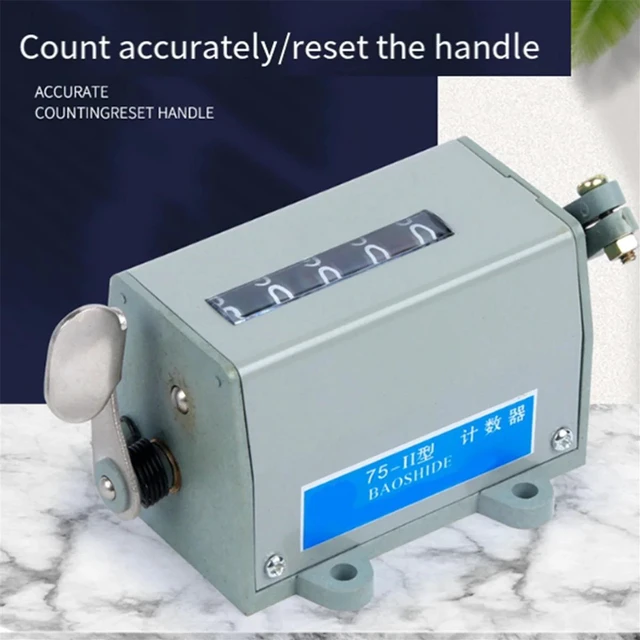 Alt view image 3 of 6 - 75-I 5-Digit Mechanical Manual Counter for Punching Machines Rotation Type Industrial Revolution Counter AC220V