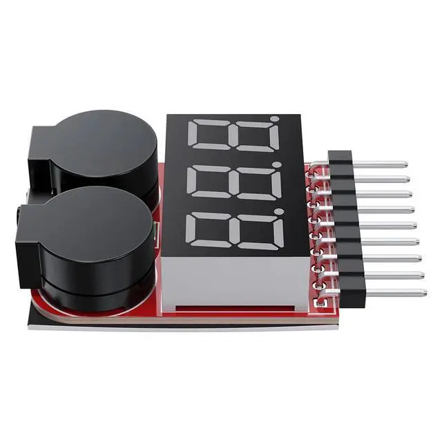 Alt view image 3 of 6 - 5PCS 2 In1 1-8S Lipo Voltage Tester, RC Low Voltage Buzzer Alarm, Monitor Checker Tester for Lipo/Li-Ion