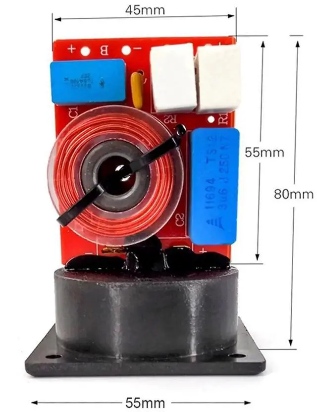 Main image of 80W 2 Way Hi-Fi Speaker Frequency Divider Crossover Filters with Junction Box