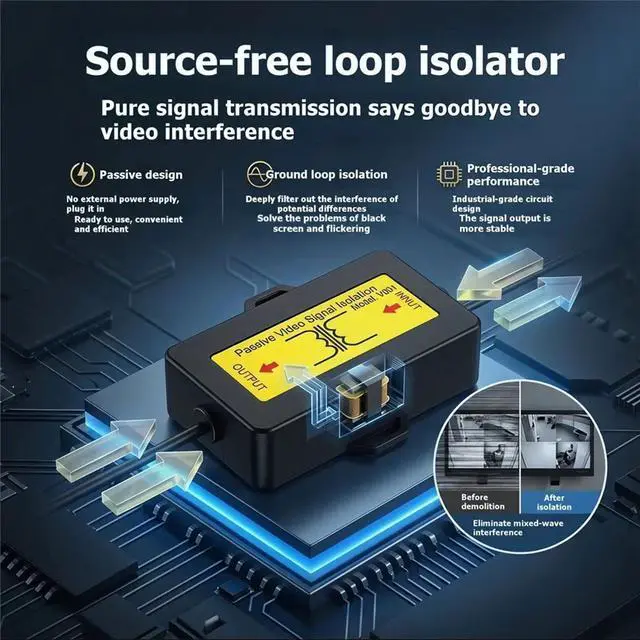 Alt view image 2 of 6 - Car Video Passive Video Signal Isolation Video Anti-Interference Filter for Camera Snowflake Removal