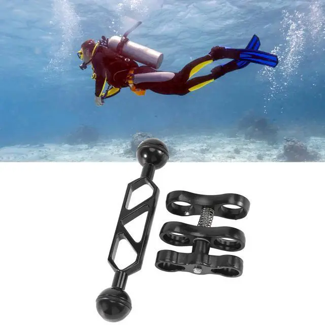 Alt view image 2 of 6 - IDUD Aluminum Alloy Scuba Diving Light Torch Dual Ball Joint And 1 Set Butterfly Clip Clamp Mount For Underwater Photography