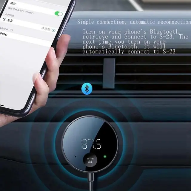 Main image of Bluetooth FM Transmitter for Car, Bluetooth AUX Adapter, Bluetooth Receiver for Car Music/Hands-Free Calls/Stereo Audio