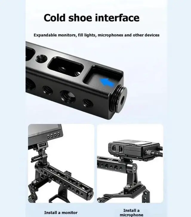 Main image of Universal Camera Mounting Handle Grip Micro 1/4 3/8 Aluminum Alloy With Cold Shoe Extension For For