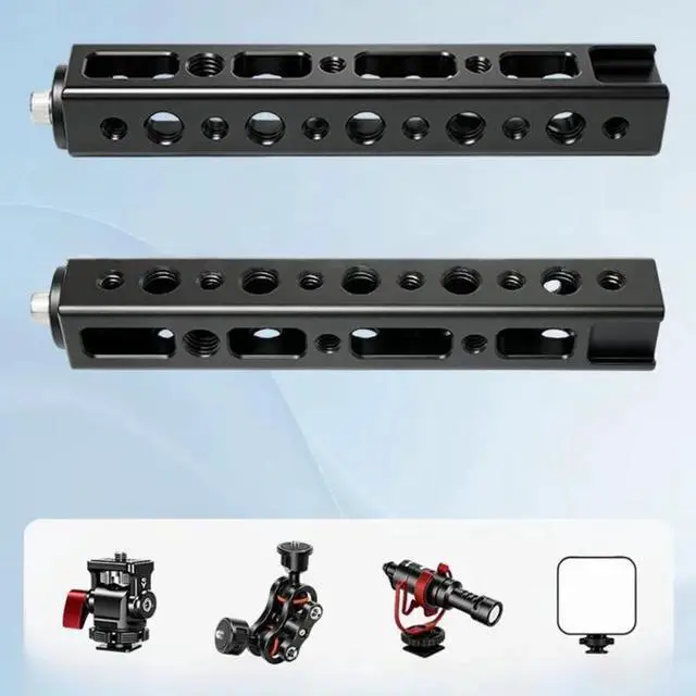Alt view image 2 of 6 - Universal Camera Mounting Handle Grip Micro 1/4 3/8 Aluminum Alloy With Cold Shoe Extension For For