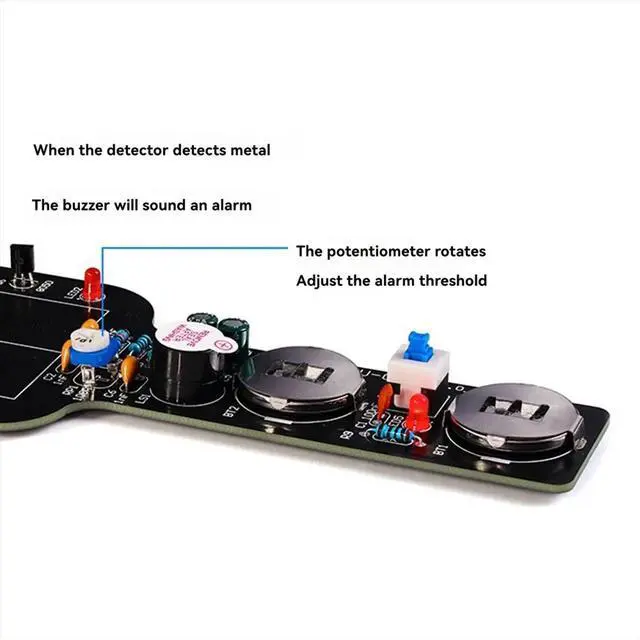 Alt view image 2 of 6 - DIY Electronic Kit Handheld Simple Metal Detector Electronic Components Soldering Assembly School Welding Training Kit