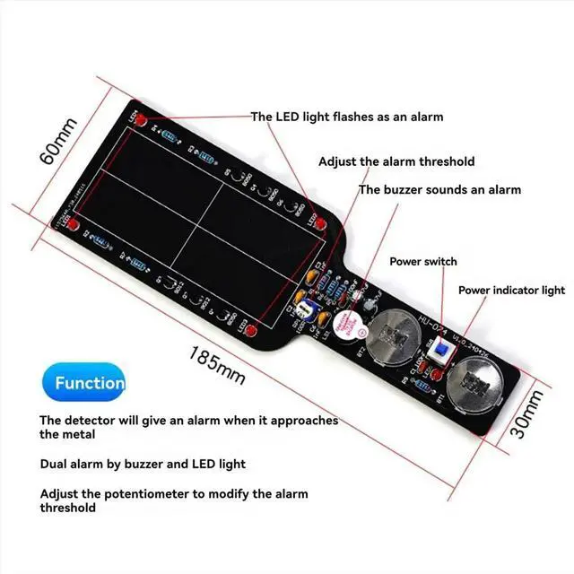 Alt view image 3 of 6 - DIY Electronic Kit Handheld Simple Metal Detector Electronic Components Soldering Assembly School Welding Training Kit