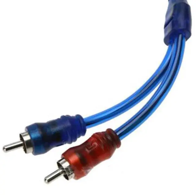 Main image of 2Pcs 5M 2 Rca To 2 Rca Plug Car Stereo Audio Copper Cable System Amplifier Braided