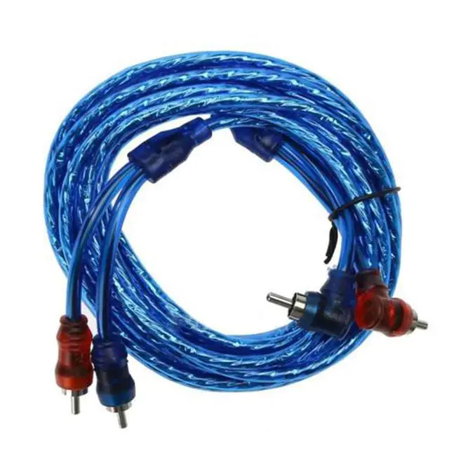 Alt view image 2 of 3 - 2Pcs 5M 2 Rca To 2 Rca Plug Car Stereo Audio Copper Cable System Amplifier Braided