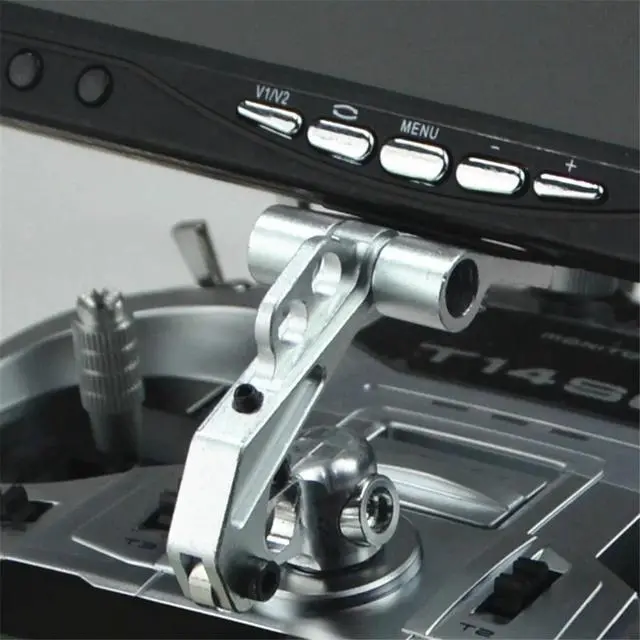 Alt view image 3 of 3 - FPV Display Monitor Mounting Bracket Metal Holder Shortcut for FUTABA JR Crosswise RC Transmitter Silver