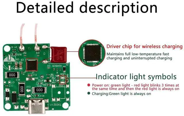 Main image of Type-C DC5V/9V/12V 10mm Long-Distance Charging Module Fast Charging 15W for Mobile Phones