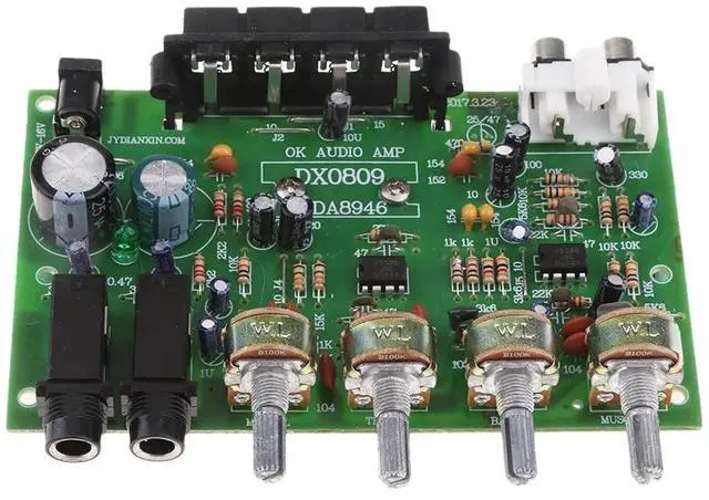 Alt view image 3 of 6 - DX0809 Two-Channel Power Amplifier Board 60W Hi-Fi Stereo Audio Power Amplifier Volume Tone Control Board Kit