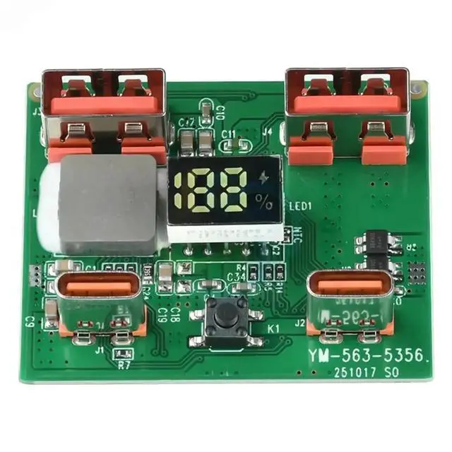 Alt view image 3 of 6 - 22.5W Fast Charging Module Lithium DIY Mobile Power Control Motherboard Power Bank DIY Kit Supports PD QC VOOC