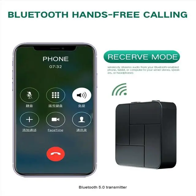 Main image of 2 in 1 Bluetooth 5.0 Transmitter Receiver Low Latency Audio Adapter for TV Smartphones Laptops Headsets