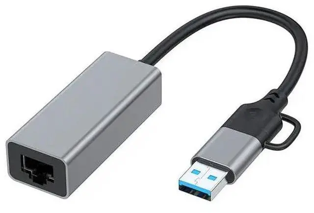 Alt view image 2 of 6 - USB Type C To RJ45 Wired Network Card External Wired USB 3.0 To Ethernet Adapter for Laptop PC, 1000Mbps
