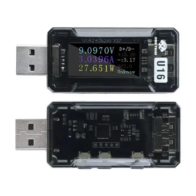 Alt view image 2 of 6 - IPS HD Screen USB Tester Voltmeter Ammeter TYPE-C PD/QC2.0/QC3.0 Fast Charge Detection Voltage Current Capacity Tester A