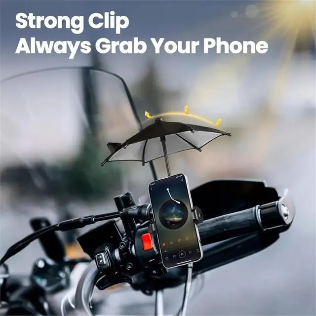Alt view image 2 of 3 - Strong Clip Phone Umbrella for Sun, Outdoor Phone Sun Shade Shield with Rotatable Angle Tanning Shade Cover for Phone