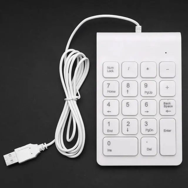 Main image of Mini USB Wired Numeric Keypad Numpad 18 Keys Digital Keyboard for Accounting Teller Laptop Android Notebook Tablets PC (Whi