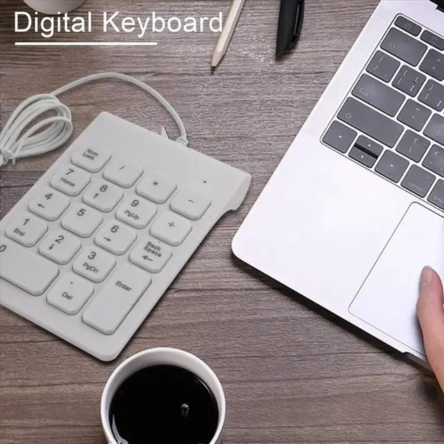 Alt view image 3 of 3 - Mini USB Wired Numeric Keypad Numpad 18 Keys Digital Keyboard for Accounting Teller Laptop Android Notebook Tablets PC (Whi