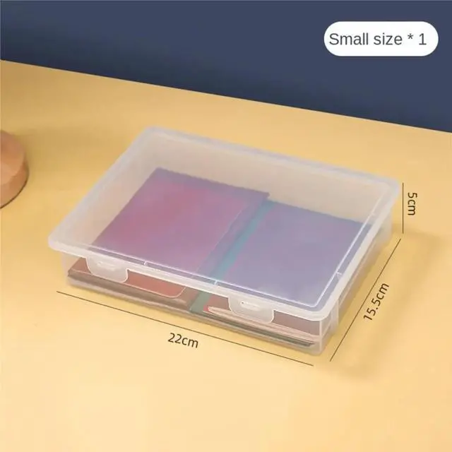 Main image of Plastic File Organizer Transparent Square Storage Box Storage Box File Storage Box S