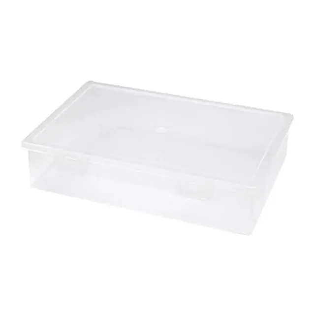 Alt view image 2 of 3 - Plastic File Organizer Transparent Square Storage Box Storage Box File Storage Box S