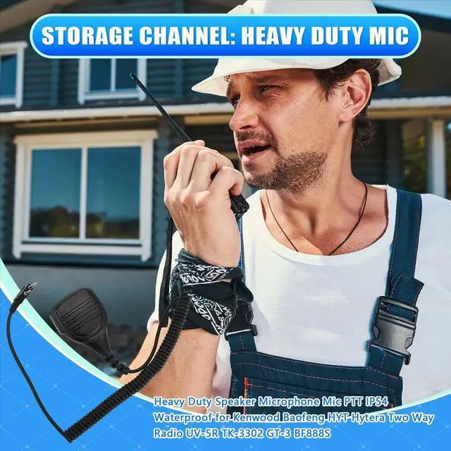 Main image of Heavy Duty Speaker Microphone Mic PTT IP54 Waterproof for HYT Two Way Radio UV-5R TK-3302 GT-3 BF888S