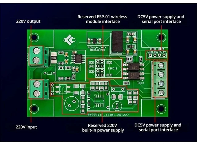 Alt view image 2 of 3 - AC Voltage Current Power Statistics Module UART TTL 85-265V 100mA-16A 5V Isolated Power Supply