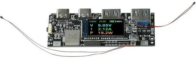 Main image of 22.5W Bidirectional Fast Charging Module With TFT Color Display And Thermal Protection For Power Bank Mainboard, With PD