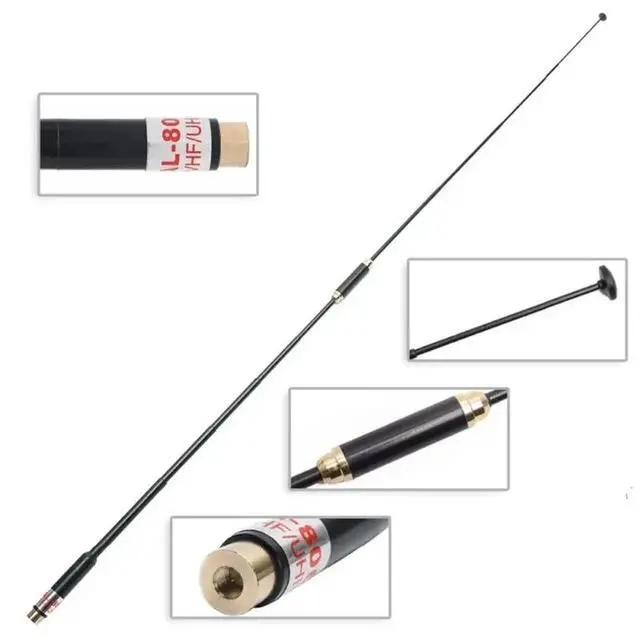 Alt view image 3 of 3 - AL-800 UV Dual Band High Gain 144/430Mhz Walkie Talkie Telescopic Antenna SMA-Male Connector Telescope Rod