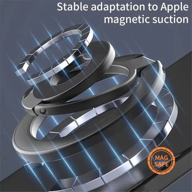 Alt view image 2 of 3 - Magnetic Phone Ring Holder Grip for Phone, Dual-Sided Magnet Finger Grip Phone Stand Kickstand for Car Mount Black