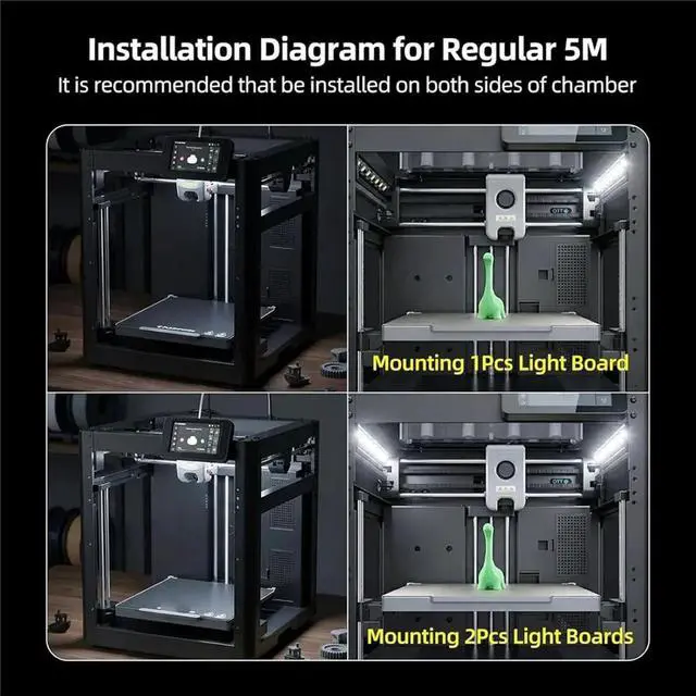 Main image of 24V LED Light Board for Adventurer 5M/5M Pro/AD5X, 7 Beads, Cold White, Boosts Chamber Brightness