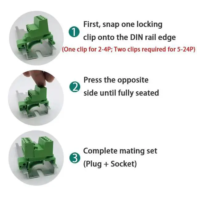 Main image of 24P Complete DIN Rail Terminal Set/DIN Rail Terminal Block 2EDG--5.08mm Solderless Plug-in Type