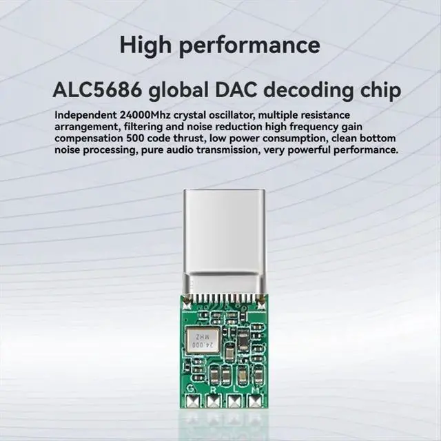 Alt view image 3 of 6 - ALC5686 USB Type C Earbuds Headphone Amp with 3.5mm Output SNR124dB PCM 32bit/384kHz for Android Window