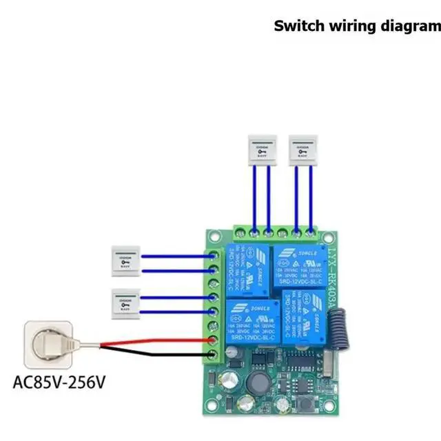 Alt view image 2 of 6 - AC220V 433Mhz For Universal Remote Control 4CH RF Relay Receiver 1 Transmitter For Garage Door Control