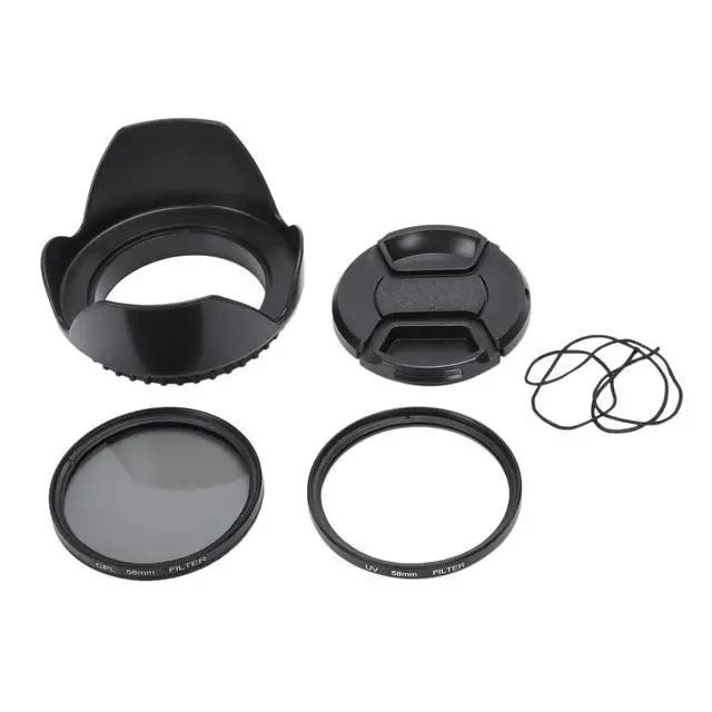 Alt view image 2 of 6 - CPL UV Filter Kit 58mm for 700D 100D 600D 1200D Lens Hood Cap