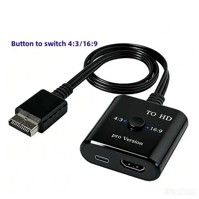 Alt view image 2 of 3 - 1080P For HDTV For PC DVD Compatible PS2 To -Audio Video Converter Adapter Supports PS 1/2 Display Modes