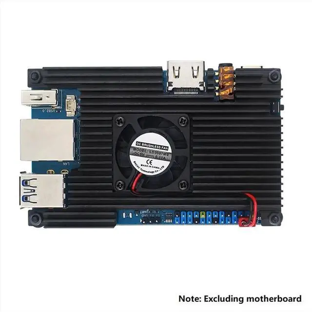 Alt view image 2 of 3 - For 5 / 5B Aluminum Alloy Case Active & Passive Metal Cooling Enclouse with Fan Heat Sinks Protection