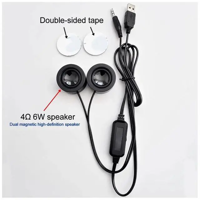 Main image of 4Ohm 6W USB Speaker for PC 3.5mm Audio Input Mini Loudspeaker for Advertising Machine
