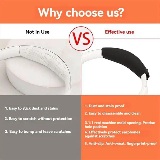 Alt view image 2 of 3 - Ear Pads for Space Q45/Life Q30 Q35 Headphone Silicone Protective Case Earmuff Headband Repair Parts C