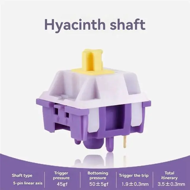 Alt view image 3 of 3 - 30PCS Sillyworks Hyacinth V1 Switch 5 Pin Linear Switches Hot-Swap HIFI Sound for DIY Mechanical Keyboard