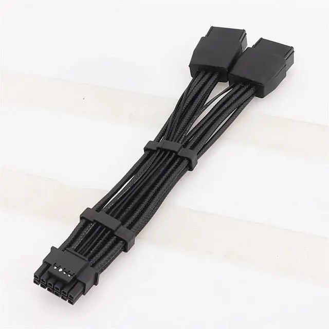 Alt view image 3 of 3 - GPU RTX4090 RTX4080 Series 16AWG 2x8pin PCI-E to 16Pin (12+4) PCI-E 5.0 12VHPWR Connector 90-Degree Elbow 2X8PM