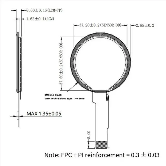 Main image of 1.28 Inch Round IPS Capacitive Touch Screen 4W SPI Interface 15Pin GC9A01 Driver CST816T CTP 240x240
