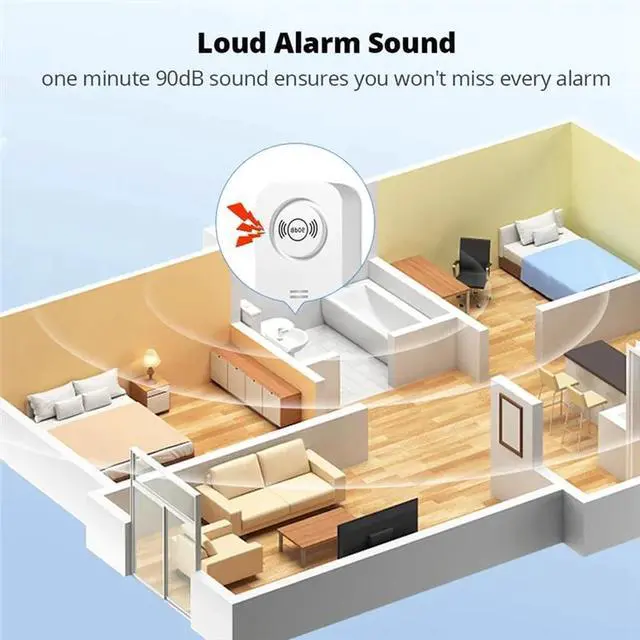 Alt view image 3 of 3 - Water Sensor 90Db Alarm Water Leak Detector Alert Monitoring Of Leaks And Drip Alarm For Kitchen Bathroom Basemen-AAAE