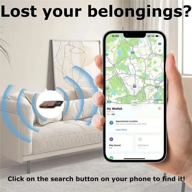 Alt view image 2 of 3 - For Bluetooth GPS Locator For Smart Card Tracker For For Google Dual System Anti-Lost Device For Pets Wallet Keys