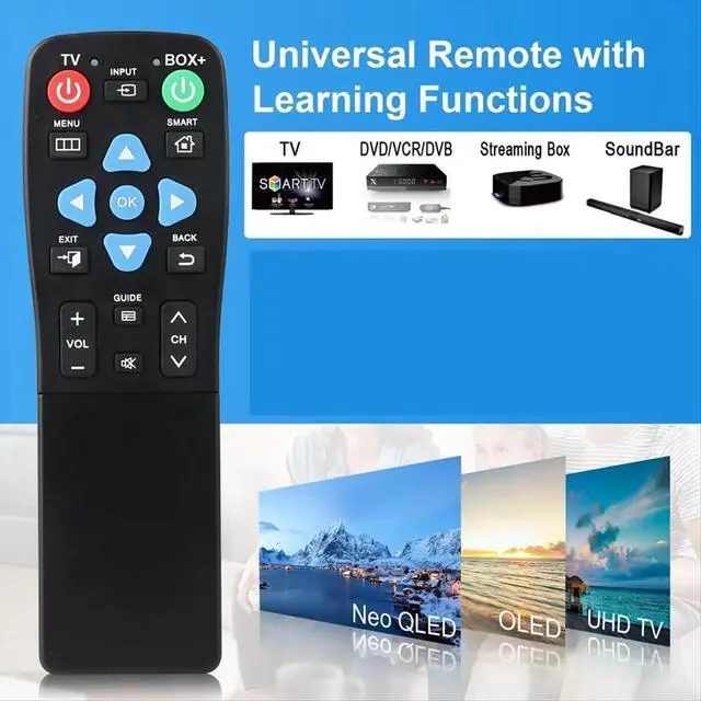 Alt view image 2 of 3 - Universal Remote for Seniors, Elderly - Big Button, 2-Device Control, Learning Functions, TV, DVD, Streaming