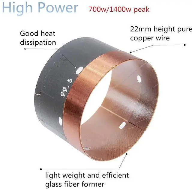 Alt view image 2 of 3 - 99.5mm DJ Speaker Subwoofer Voice Coil 1400W Peak Woofer Bass Repair Parts With High Power Copper Wire Glass Fiber Former